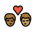 kiss: man, man, medium-dark skin tone, medium skin tone on OpenMoji