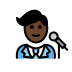 man singer: dark skin tone on OpenMoji