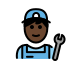 man mechanic: dark skin tone on OpenMoji
