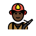 man firefighter: dark skin tone on OpenMoji