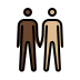 men holding hands: dark skin tone, medium-light skin tone on OpenMoji