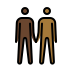 men holding hands: dark skin tone, medium-dark skin tone on OpenMoji