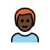 man: dark skin tone, red hair on OpenMoji