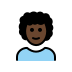 man: dark skin tone, curly hair on OpenMoji