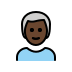 man: dark skin tone, white hair on OpenMoji