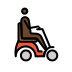 man in motorized wheelchair facing right: dark skin tone on OpenMoji