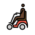 man in motorized wheelchair: dark skin tone on OpenMoji