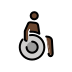 man in manual wheelchair facing right: dark skin tone on OpenMoji