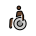 man in manual wheelchair: dark skin tone on OpenMoji
