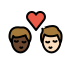 kiss: man, man, dark skin tone, light skin tone on OpenMoji