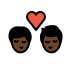 kiss: man, man, dark skin tone on OpenMoji