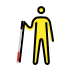 man with white cane on OpenMoji
