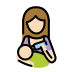 woman feeding baby: light skin tone on OpenMoji