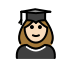 woman student: light skin tone on OpenMoji