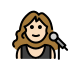 woman singer: light skin tone on OpenMoji