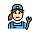 woman mechanic: light skin tone on OpenMoji