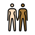 women holding hands: light skin tone, medium-dark skin tone on OpenMoji