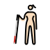 woman with white cane: light skin tone on OpenMoji