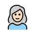 woman: light skin tone, white hair on OpenMoji