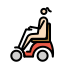 woman in motorized wheelchair: light skin tone on OpenMoji