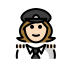 woman pilot: light skin tone on OpenMoji