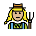 woman farmer: medium-light skin tone on OpenMoji