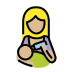 woman feeding baby: medium-light skin tone on OpenMoji