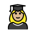 woman student: medium-light skin tone on OpenMoji