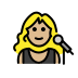 woman singer: medium-light skin tone on OpenMoji