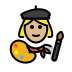 woman artist: medium-light skin tone on OpenMoji