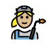 woman factory worker: medium-light skin tone on OpenMoji