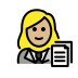 woman office worker: medium-light skin tone on OpenMoji