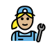 woman mechanic: medium-light skin tone on OpenMoji