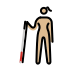 woman with white cane: medium-light skin tone on OpenMoji