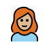 woman: medium-light skin tone, red hair on OpenMoji