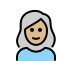 woman: medium-light skin tone, white hair on OpenMoji