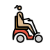 woman in motorized wheelchair facing right: medium-light skin tone on OpenMoji