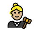 woman judge: medium-light skin tone on OpenMoji