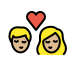 kiss: woman, man, medium-light skin tone on OpenMoji