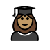woman student: medium skin tone on OpenMoji