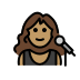 woman singer: medium skin tone on OpenMoji
