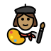 woman artist: medium skin tone on OpenMoji