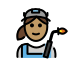 woman factory worker: medium skin tone on OpenMoji