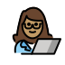 woman technologist: medium skin tone on OpenMoji