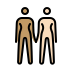 women holding hands: medium skin tone, light skin tone on OpenMoji