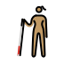 woman with white cane: medium skin tone on OpenMoji