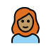 woman: medium skin tone, red hair on OpenMoji