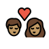 kiss: woman, man, medium skin tone on OpenMoji