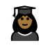woman student: medium-dark skin tone on OpenMoji