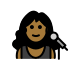woman singer: medium-dark skin tone on OpenMoji